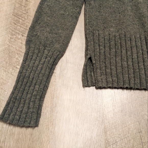Madewell Olive Green Mock Neck Sweater Wool Blend - Picture 4 of 7